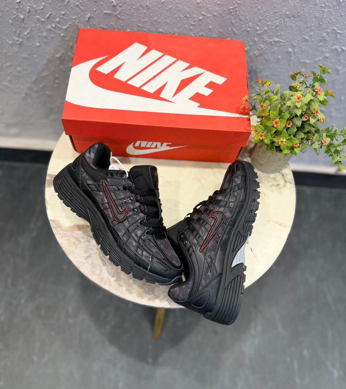 P-6000 Black Maroon Sneakers – Sporty Street Trainers (2)