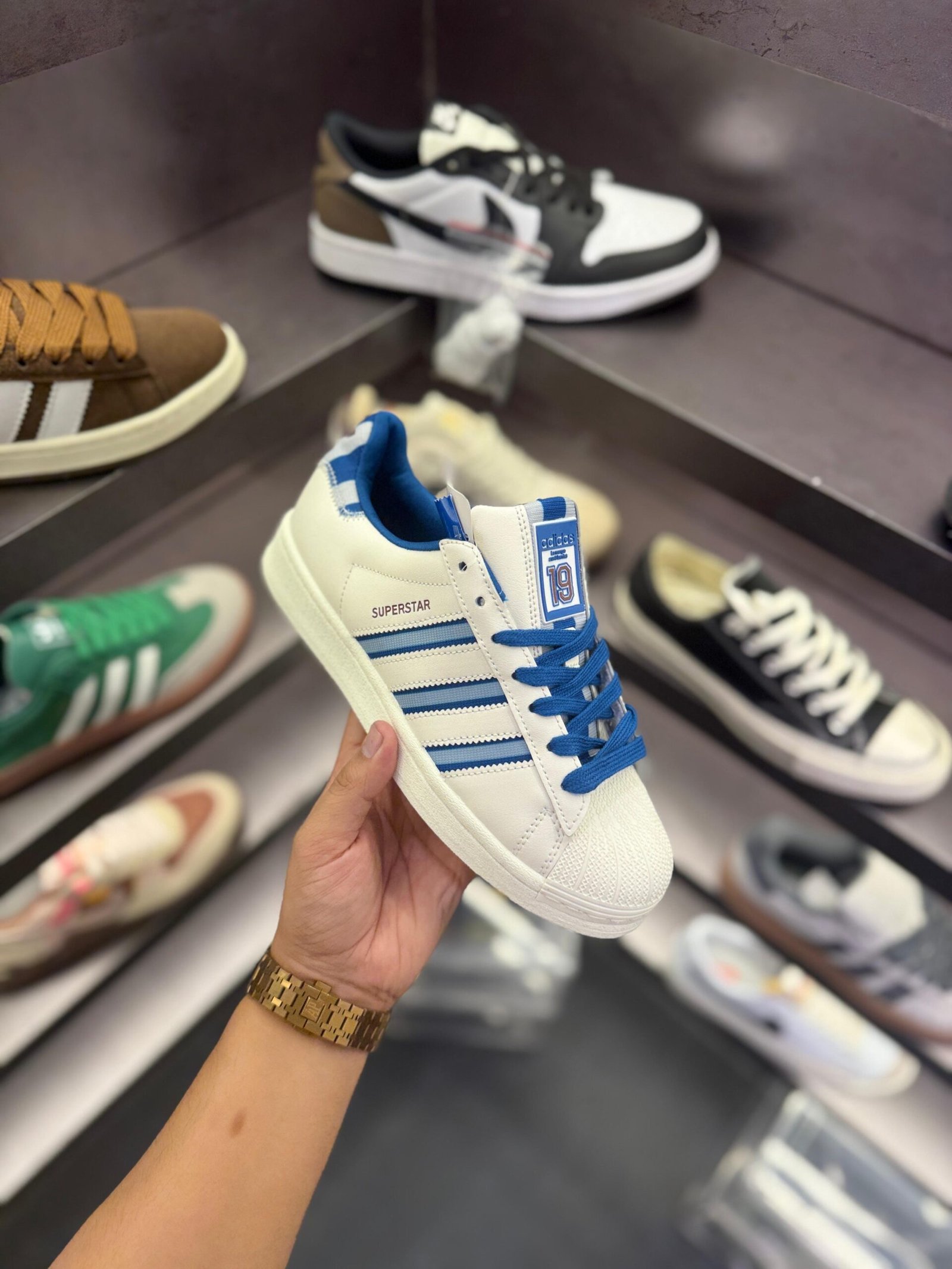 Superstar 19 White Blue Sneakers – Fresh 2025 Street Classic (3) Superstar 19 White Blue Sneakers – Fresh 2025 Street Classic (3)
