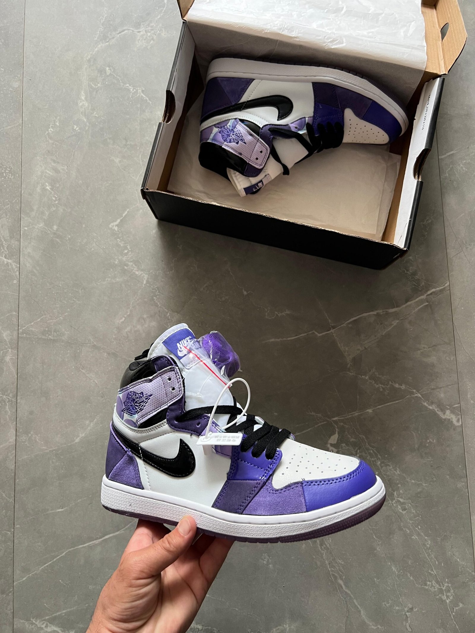 High Top Retro Sneakers – Purple White Street Style (1) High Top Retro Sneakers – Purple White Street Style
