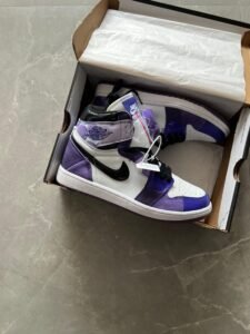 High Top Retro Sneakers – Purple White Street Style