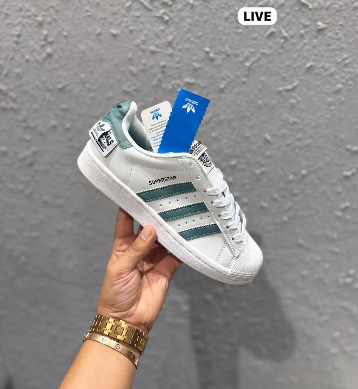 Superstar All Tags Green Sneakers – Bold Street Style Edition (3) Superstar All Tags Green Sneakers – Bold Street Style Edition