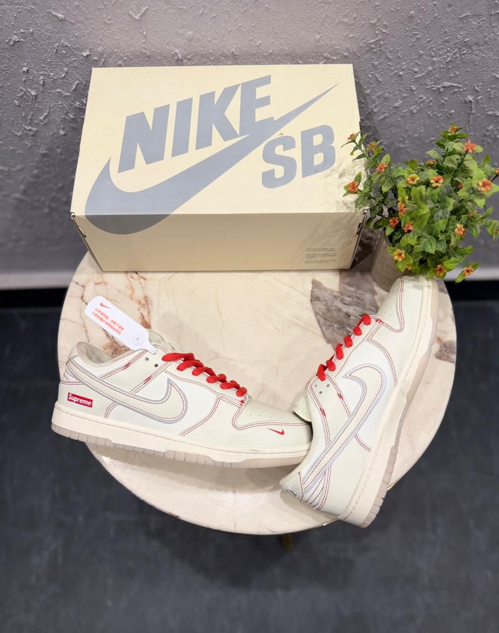 White Red Low Top Sneakers – Bold Street Style Shoes